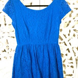 Vibrant Blue Lace Dress